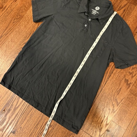 American Giant Premium Slub Pocket Polo Men's Medium Washed Black Stretch - Picture 4 of 5